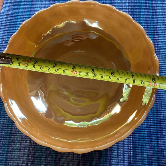 ANCHOR HOCKING/FIRE KING Peach Lustre Bubble Berry/Serving Bowl 8.25 Inches - Picture 3 of 4